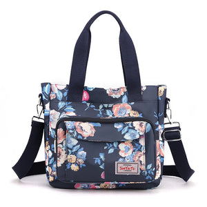 Floral Shoulder Bag Large Capacity Waterproof Top-handle Travel Totebag