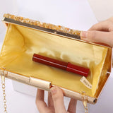 Flower Wedding Clutches Evening Bag Party Purse with Rhinestone Chain