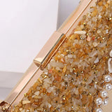 Flower Wedding Clutches Evening Bag Party Purse with Rhinestone Chain