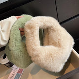 Women's Plush Crossbody Bag Short Handle Clutch Shoulder Bag