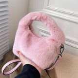 Women's Plush Crossbody Bag Short Handle Clutch Shoulder Bag