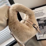 Women's Plush Crossbody Bag Short Handle Clutch Shoulder Bag