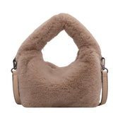 Plush Crossbody Bag Women's Furry Short Handle Clutch Shoulder Bag