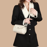 Women's Leather Shoulder Bag High Messenger Bag with Zippered Compartment