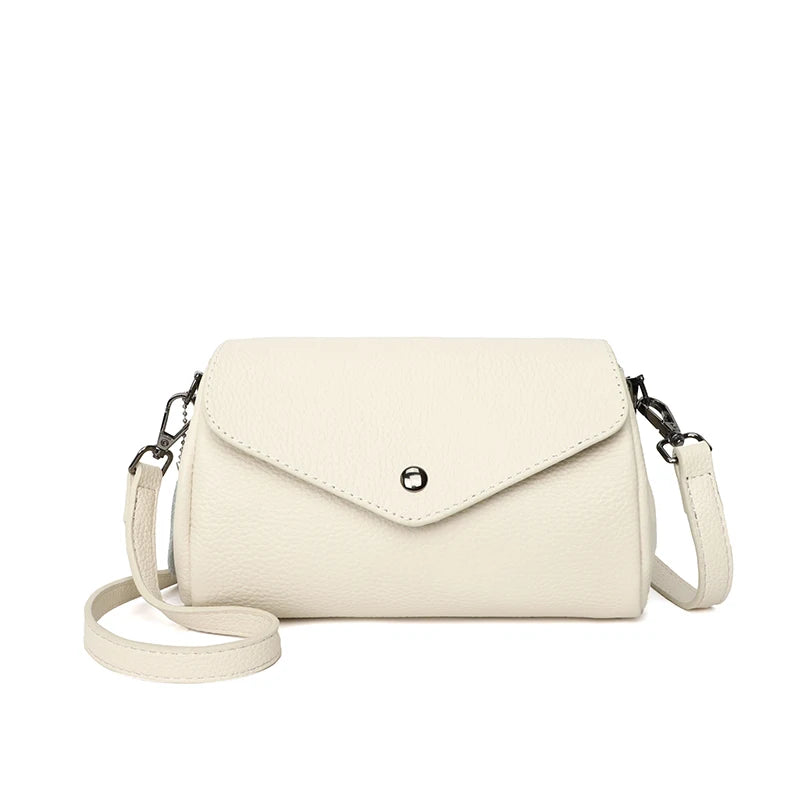 Women's Leather Shoulder Bag High Messenger Bag with Zippered Compartment