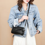 Women's Leather Shoulder Bag High Messenger Bag with Zippered Compartment