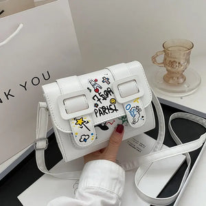 Women's Graffiti Shoulder Bag Crossbody Square Bag