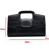 Crocodile Pattern Leather Tote Small Square Bag