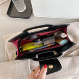 Crocodile Pattern Leather Tote Small Square Bag