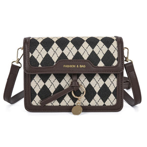 Women's Rhombic Lattice Small Square Shoulder Bag