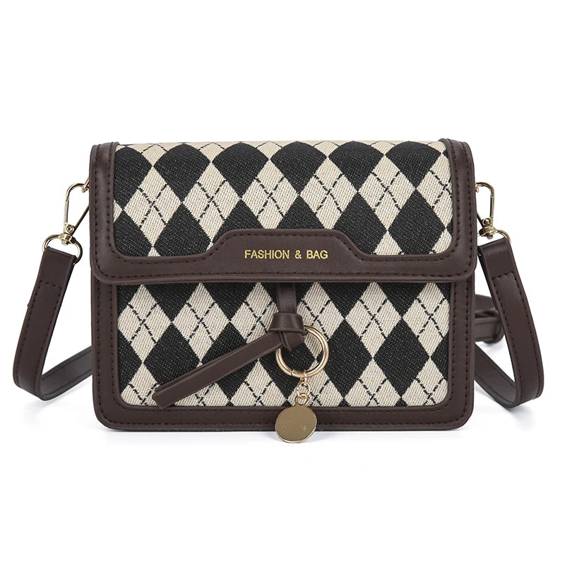 Women's Rhombic Lattice Small Square Shoulder Bag