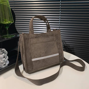 Women's Retro Corduroy Shoulder Bag Large Capacity Tote Bag
