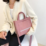 Women's Retro Corduroy Shoulder Bag Large Capacity Tote Bag