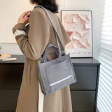 Women's Retro Corduroy Shoulder Bag Large Capacity Tote Bag