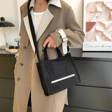 Women's Retro Corduroy Shoulder Bag Large Capacity Tote Bag