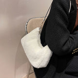 Women's Plush Shoulder Bag Large Capacity Underarm Tote Crossbody Bag