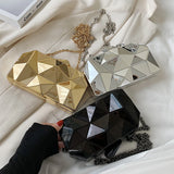 Mini Geometric Clutch Bag for Women Party Evening Purse Crossbody Shoulder Bag