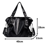 Women's Big Size Tote Bag Pu Leather Crossbody Travel Shopper Shoulder Bags