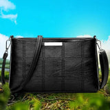 Women's Tassel Handbag Plaid Messenger Bag Shoulder Solid Square Bag