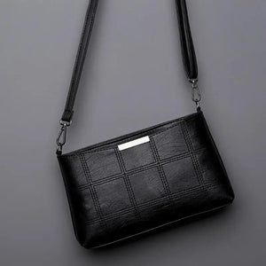 Women's Tassel Handbag Plaid Messenger Bag Shoulder Solid Square Bag
