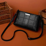 Women's Tassel Handbag Plaid Messenger Bag Shoulder Solid Square Bag