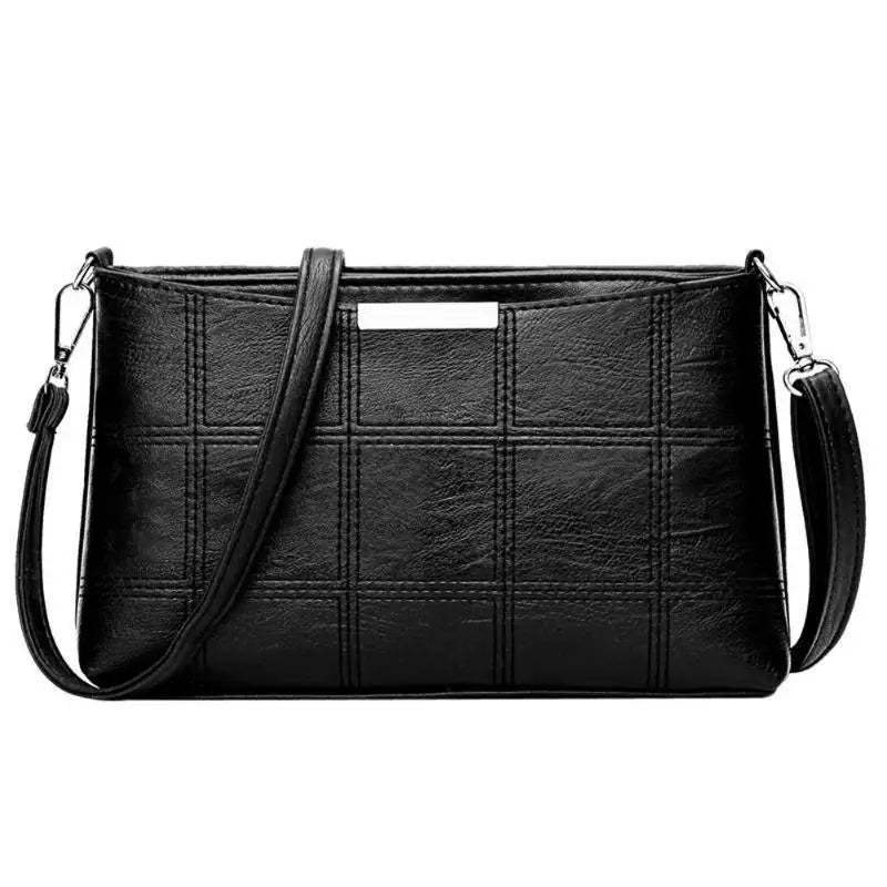 Women's Tassel Handbag Plaid Messenger Bag Shoulder Solid Square Bag