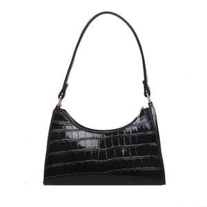 Crocodile Pattern Retro Casual Totes Shoulder Bag PU Leather Chain Handbags