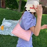 Crocodile Pattern Retro Casual Totes Shoulder Bag PU Leather Chain Handbags