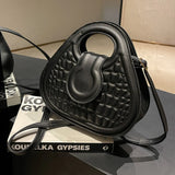Matte Leather Irregular Mini Wrist Bag Clutch Crossbody Shopping Bag