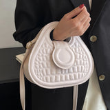 Matte Leather Irregular Mini Wrist Bag Clutch Crossbody Shopping Bag
