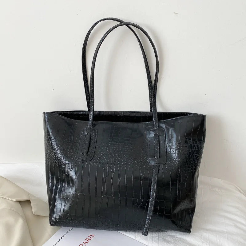 Large-capacity Women's Shoulder Bag Solid Color All-match Hand Tote