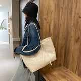 Large-capacity Women's Shoulder Bag Solid Color All-match Hand Tote