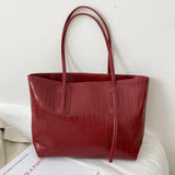 Large-capacity Women's Shoulder Bag Solid Color All-match Hand Tote