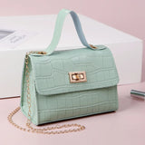 Women's Small Crossbody Bag Mini Purse Lock Button Messenger Bag