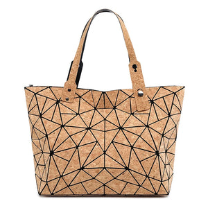 Wood Grain Diamond Tote Geometric Messenger Shoulder Bag