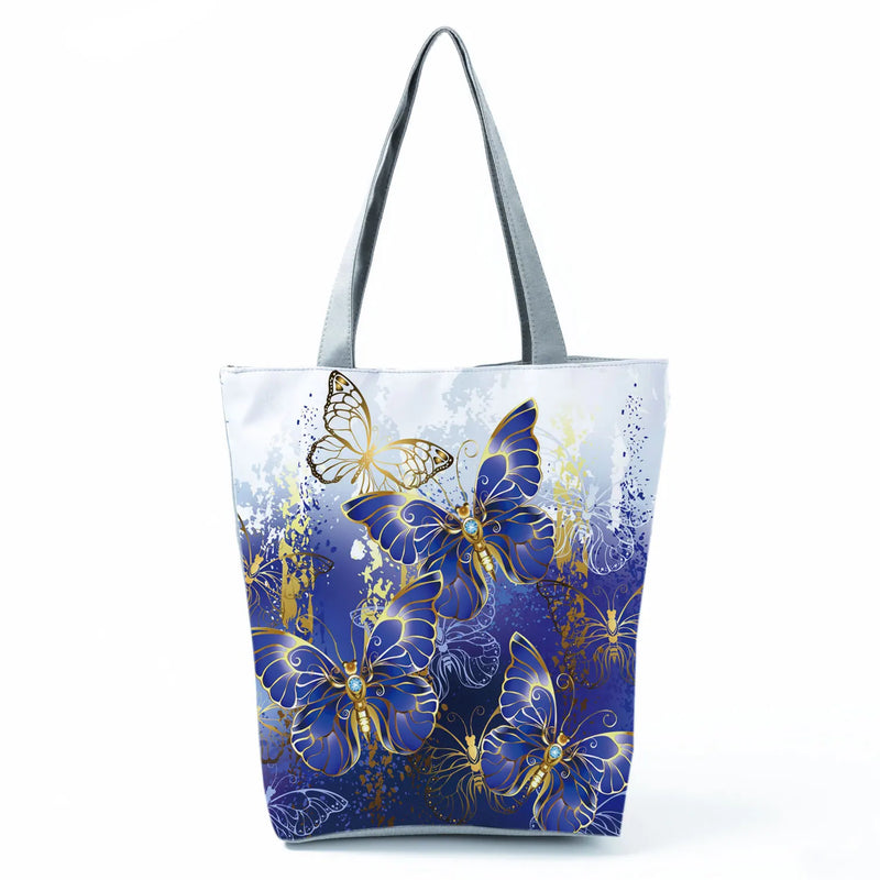 Butterfly Print Large Tote Shoulder Bag Harajuku Women's Handbag
