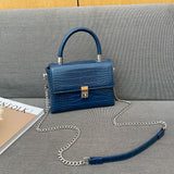 Chains Crossbody Bags for Women Faux Leather Clutch Shoulder Bag