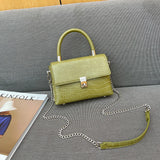 Chains Crossbody Bags for Women Faux Leather Clutch Shoulder Bag
