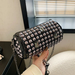 Rivet Chain Small Crossbody Evening Bags for Women Shoulder Bags