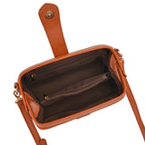 Women's Retro Pu Leather Messenger Bag with Clip Closure