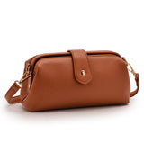 Women's Retro Pu Leather Messenger Bag with Clip Closure