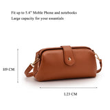 Women's Retro Pu Leather Messenger Bag with Clip Closure