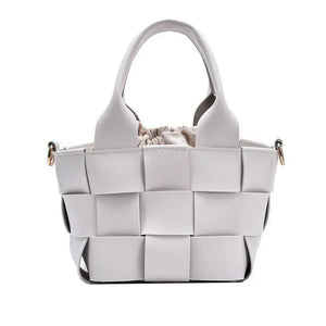 Texture Woven Bucket Shoulder Messenger Bag for Women