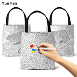 Graffiti Coloring DIY Canvas Tote Bag for Women, Shoulder School Bag