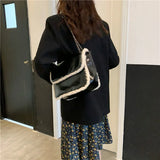 Vintage Chain Shoulder Bag Fur Pu Leather Women's Handbag