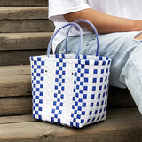 Women's Woven Tote Handbag Plastic Summer Beach Bag