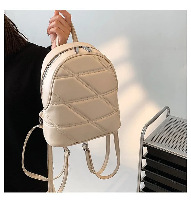 Women's Leather Jelly Shoulder Backpack Student Schoolbag