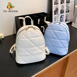 Women's Leather Jelly Shoulder Backpack Student Schoolbag