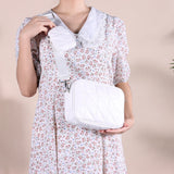 High Leather Square Tote Bag Diamond Pattern Handbag Shoulder Large Capacity