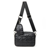 High Leather Square Tote Bag Diamond Pattern Handbag Shoulder Large Capacity